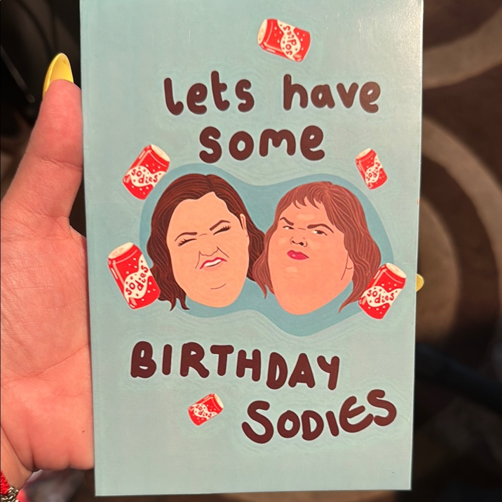 Fun Amy & Tammy Birthday Card with Blue and Red Design